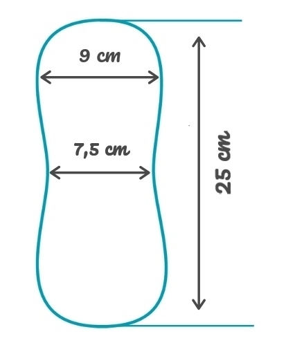 Measurements - Organic Cotton Satin Menstrual Pads